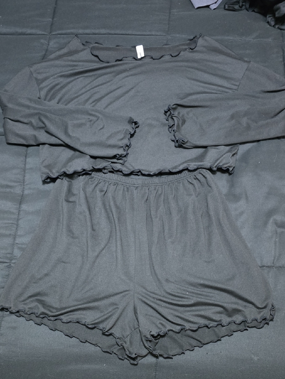 Black Ruffle Lounge Set